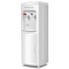 5 Gallons Hot and Cold Water Cooler Dispenser with Child Safety Lock - Color: White