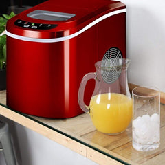 Mini Portable Compact Electric Ice Maker Machine-Red - Color: Red