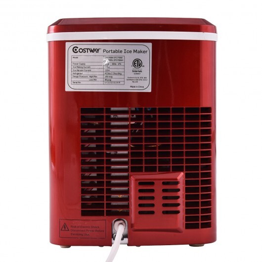 Mini Portable Compact Electric Ice Maker Machine-Red - Color: Red