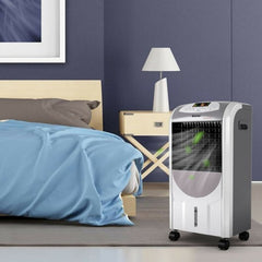 Portable Air Cooler Fan with Heater and Humidifier Function - Color: Gray