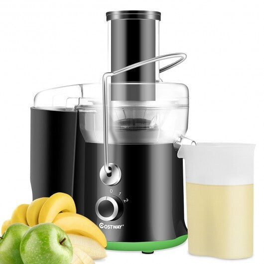 2 Speed Wide Mouth Fruit and Vegetable Centrifugal Electric Juicer - Color: Black