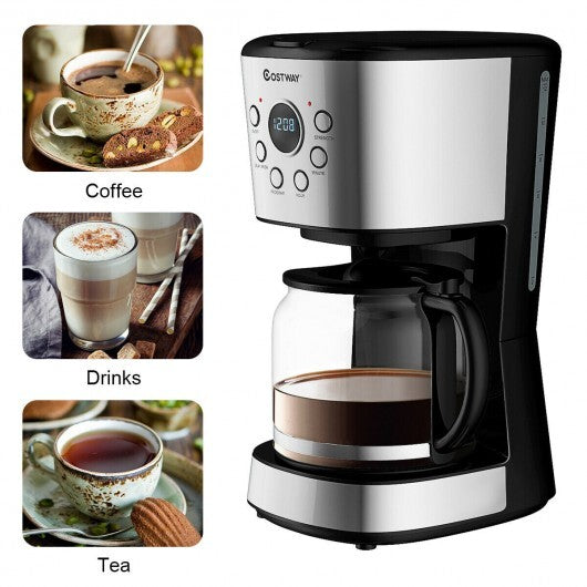 12-cup LCD Display Programmable Coffee Maker Brew Machine