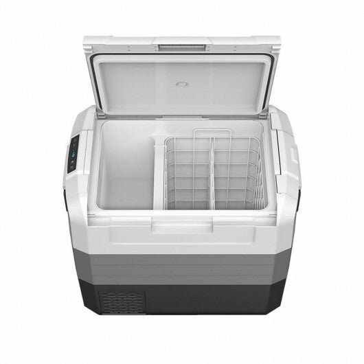 70 Quart Portable Electric Car Camping Cooler - Color: Black & Gray - Size: 70 Quart