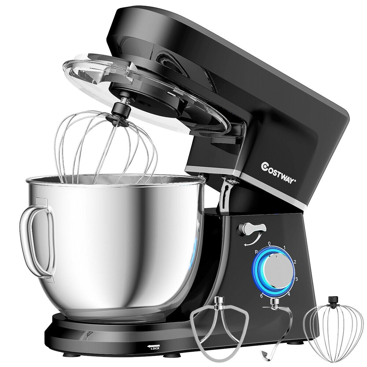 7.5 Qt Tilt-Head Stand Mixer with Dough Hook-Black - Color: Black