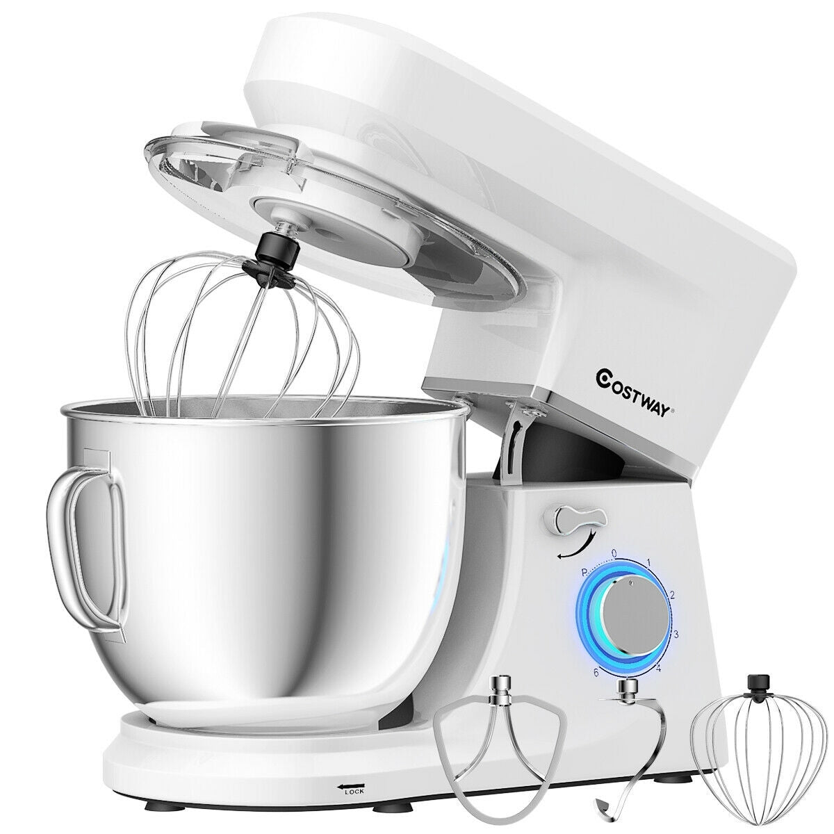 7.5 Qt Tilt-Head Stand Mixer with Dough Hook-White - Color: White