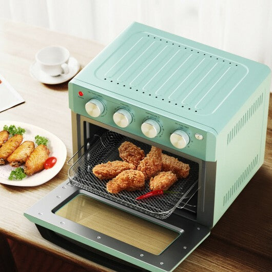 19 Qt Dehydrate Convection Air Fryer Toaster Oven with 5 Accessories-Green - Color: Green