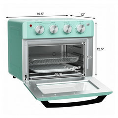 19 Qt Dehydrate Convection Air Fryer Toaster Oven with 5 Accessories-Green - Color: Green