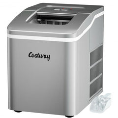 Portable Countertop Ice Maker Machine with Scoop-Silver - Color: Silver