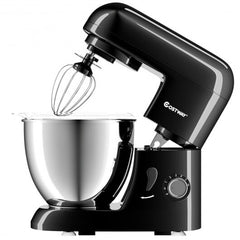 4.3 Qt 550 W Tilt-Head Stainless Steel Bowl Electric Food Stand Mixer-Black - Color: Black