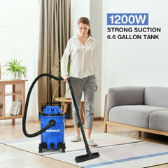 3 in 1 6.6 Gallon 4.8 Peak HP Wet Dry Vacuum Cleaner with Blower-Blue - Color: Blue