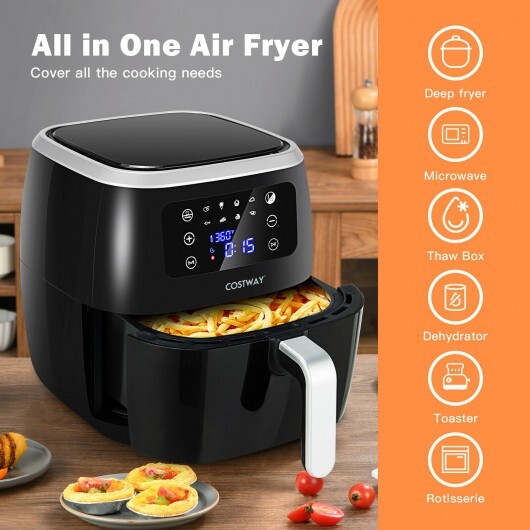 6.5QT Air Fryer Oilless Cooker with 8 Preset Functions and Smart Touch Screen-Black