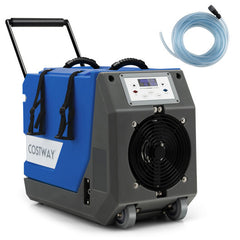 180 PPD Commercial Dehumidifier with Pump Drain Hose and Wheels-Blue