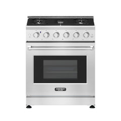 30 Inches 120V Natural Gas Range with 5 Burners Cooktop - Color: Silver