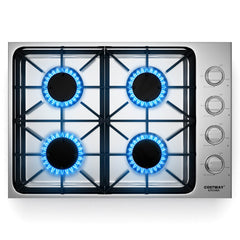 30/36 Inch Gas Cooktop with 4/6 Powerful Burners and ABS Knobs-30 inches