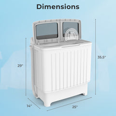 20 lbs Portable Washing Machine with Built-in Gravity Drain-Gray - Color: Gray