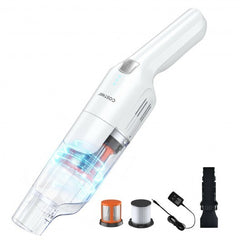 Lightweight Handheld Vacuum Cleaner Cordless Battery Powered Vacuum-White - Color: White