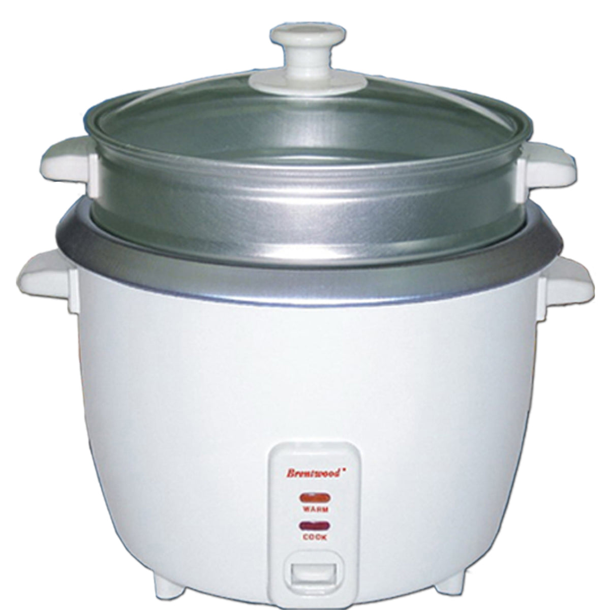 Brentwood 4 Cup Rice Cooker / Non-Stick with Steamer in White