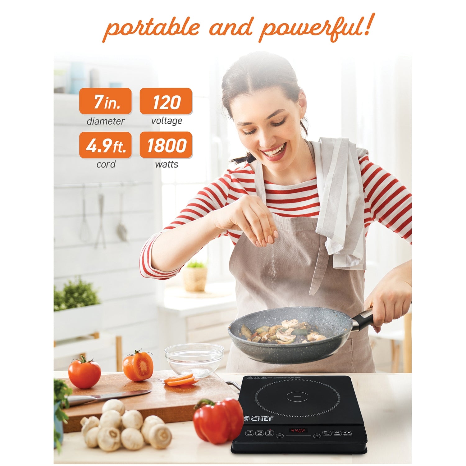 Commercial Chef CHC18MB 1,800-Watt Induction Cooker