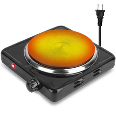 1500W Electric Single Burner Portable Heating Hot Plate Stove Countertop RV Hotplate with Non Slip Rubber Feet 5 Temperature Adjustments