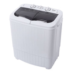 [No logo model replacement 30189854]Compact Twin Tub with Built-in Drain Pump XPB35-ZK35 14.3(7.7 6.6)lbs Semi-automatic Gray Cover Washing Machine