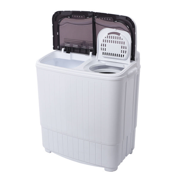 [No logo model replacement 30189854]Compact Twin Tub with Built-in Drain Pump XPB35-ZK35 14.3(7.7 6.6)lbs Semi-automatic Gray Cover Washing Machine