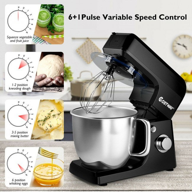 3-in-1 Multi-functional 6-speed Tilt-head Food Stand Mixer