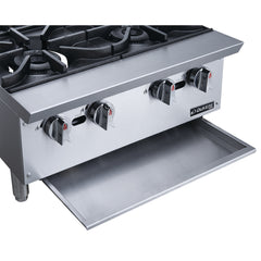 Commercial Gas Hotplate Cooktop in Stainless Steel with Four Lift-Off Burner Hot Plate