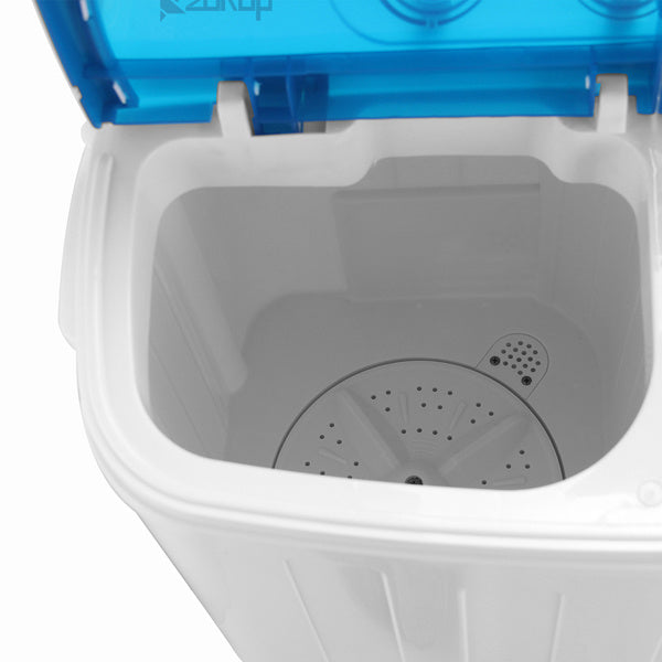 Compact Twin Tub with Built-in Drain Pump XPB46-RS4 13Lbs Semi-automatic Twin Tube Washing Machine US Standard White & Blue