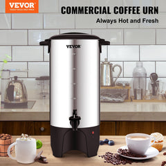 VEVOR Commercial Coffee Urn 50 Cup Stainless Steel Coffee Dispenser Fast Brew