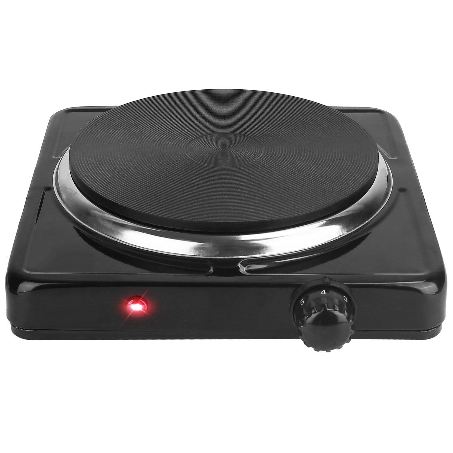 1500W Electric Single Burner Portable Heating Hot Plate Stove Countertop RV Hotplate with Non Slip Rubber Feet 5 Temperature Adjustments