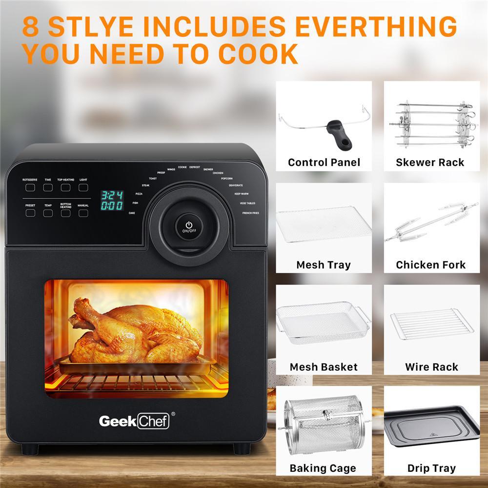 Air Fryer Oven Toaster 4 Slice Toaster Convection Airfryer Countertop Oven; Roast; Bake; Broil; Reheat; Fry Oil-Free; 4 Accessories & Recipes Included 14.7 Quart