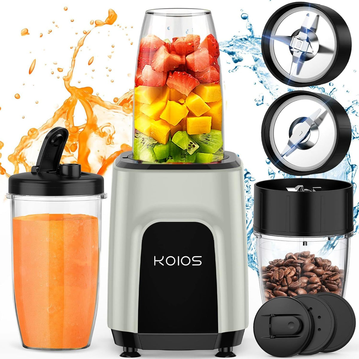 KOIOS 850W Countertop Blenders for Shakes and Smoothies;  Protein Drinks;  Nuts;  Spices;  Fruit Vegetables Drinks;  Coffee Grinder for Beans; 11-Piece Kitchen Blender Set