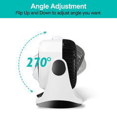 Table Desktop Fan Air Circulator Office Fan with 2 Speeds 270° Adjustable Head USB Plug Play for Room Office Kitchen Office