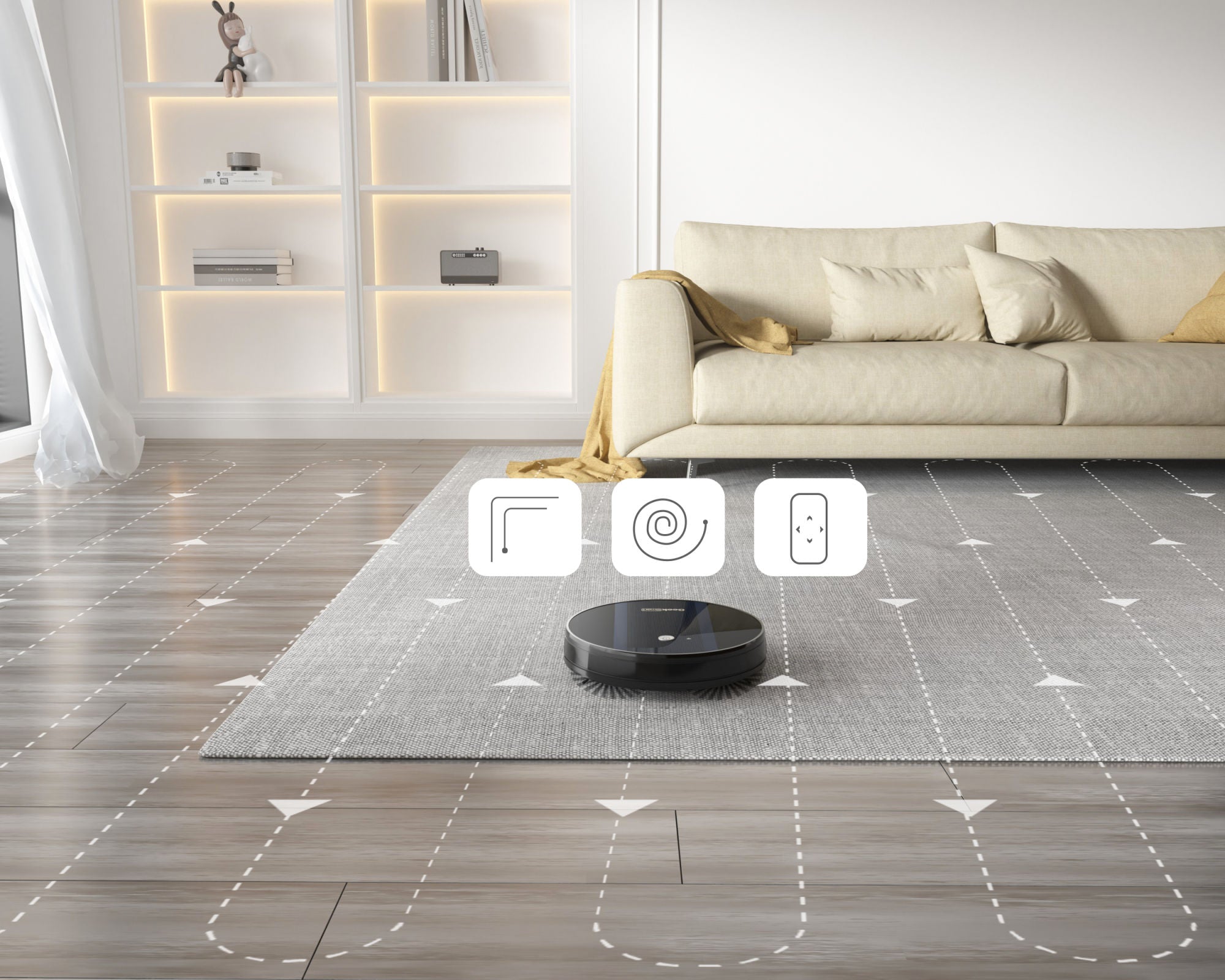 Geek Smart Robot Vacuum Cleaner G6, Ultra-Thin, 1800Pa Strong Suction, Automatic Self-Charging, Wi-Fi Connectivity, App Control, Custom Cleaning, 100mins Run Time(Ban on Amazon)