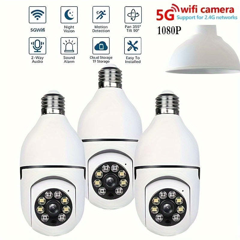 5G DualBand WiFi HD Bulb Camera Secure Home