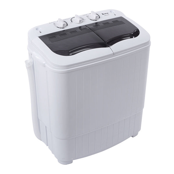 [No logo model replacement 30189854]Compact Twin Tub with Built-in Drain Pump XPB35-ZK35 14.3(7.7 6.6)lbs Semi-automatic Gray Cover Washing Machine