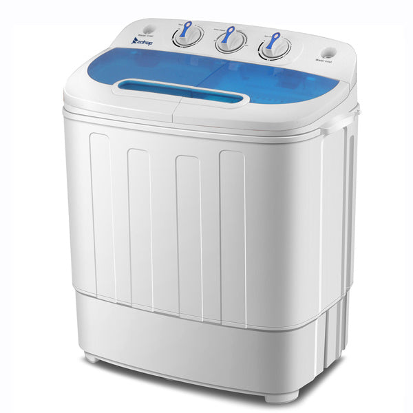 Compact Twin Tub with Built-in Drain Pump XPB46-RS4 13Lbs Semi-automatic Twin Tube Washing Machine US Standard White & Blue