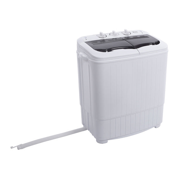 [No logo model replacement 30189854]Compact Twin Tub with Built-in Drain Pump XPB35-ZK35 14.3(7.7 6.6)lbs Semi-automatic Gray Cover Washing Machine